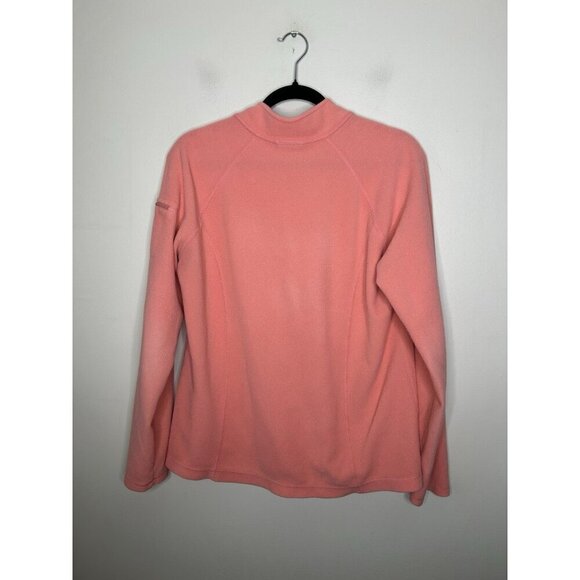 LL Bean Jacket Pink Fleece 1/4 Zip Pullover Lightweight Womens Size Large - Picture 6 of 9